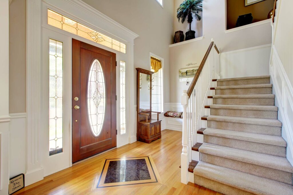 custom carpet stair runner near entryway