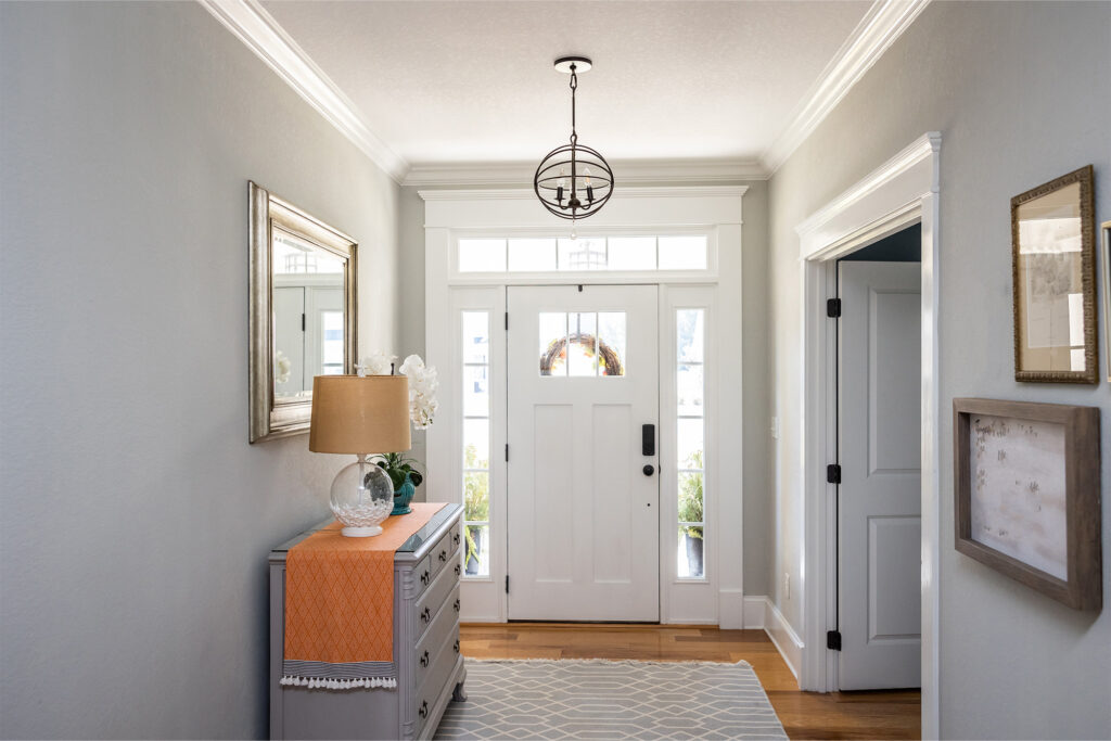 area rug in an entryway