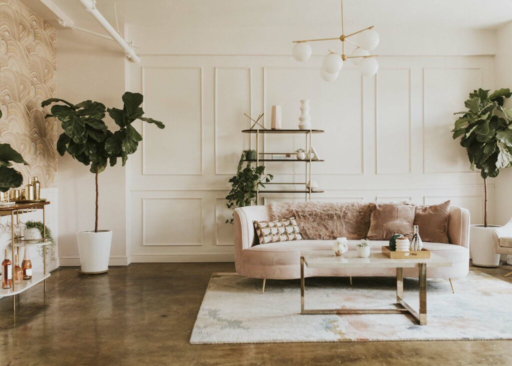 Area rug in living room