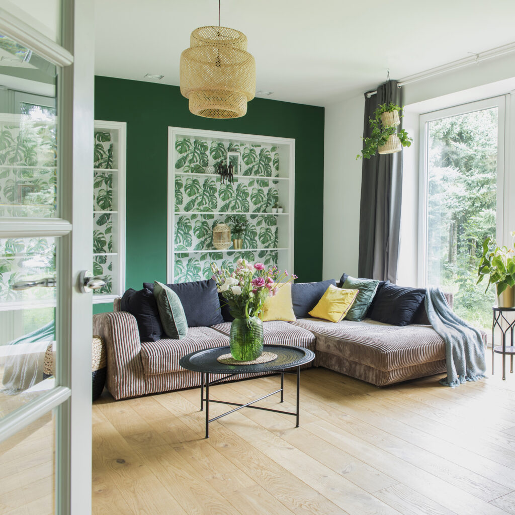 wood look flooring in living room