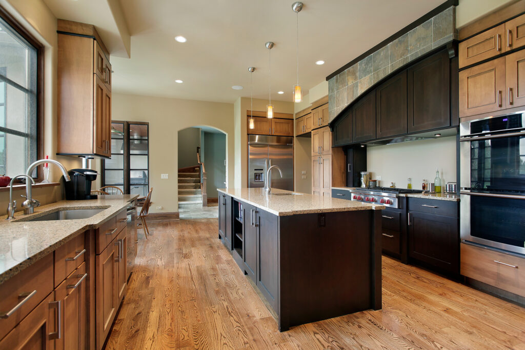 hardwood flooring in a modern kitchen
