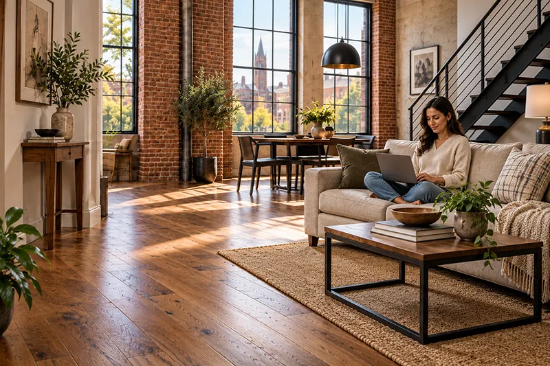 Free-Estimate-Cambridge Women using a computer in her cambridge home to schedule an in-home estimate.