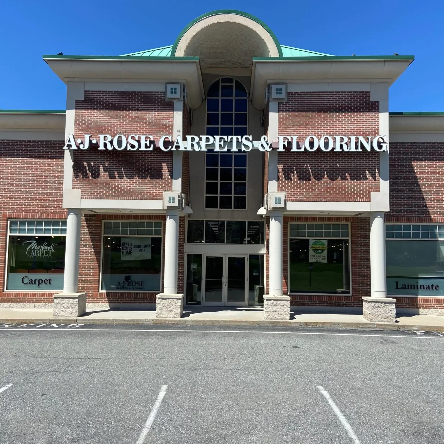 Showroom Front in Natick, MA | AJ Rose Carpets & Flooring